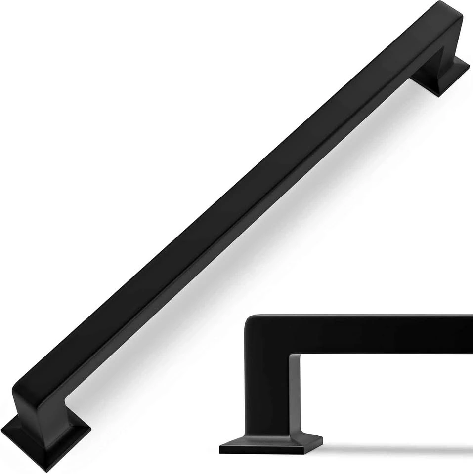 Black Cabinet Pull Handle 10" Hole Centers (10 pack)