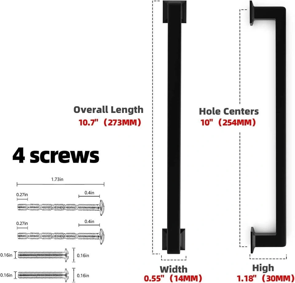 Black Cabinet Pull Handle 10" Hole Centers (10 pack) - photo 2
