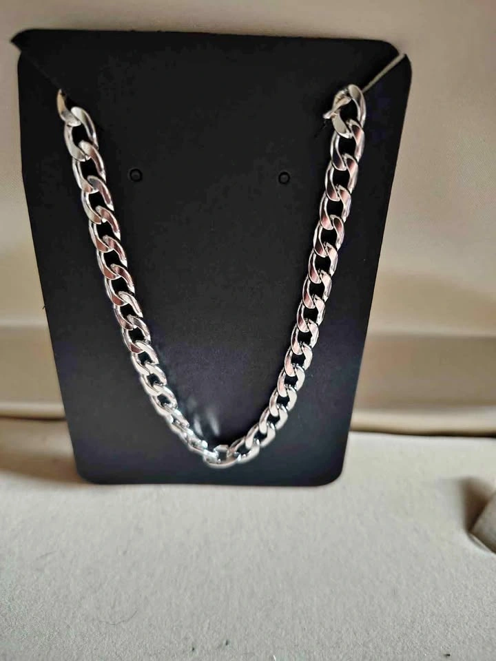 NEW MENS STAINLESS STEEL CUBIN LINK CHAIN CHUNKY 8mm 18"