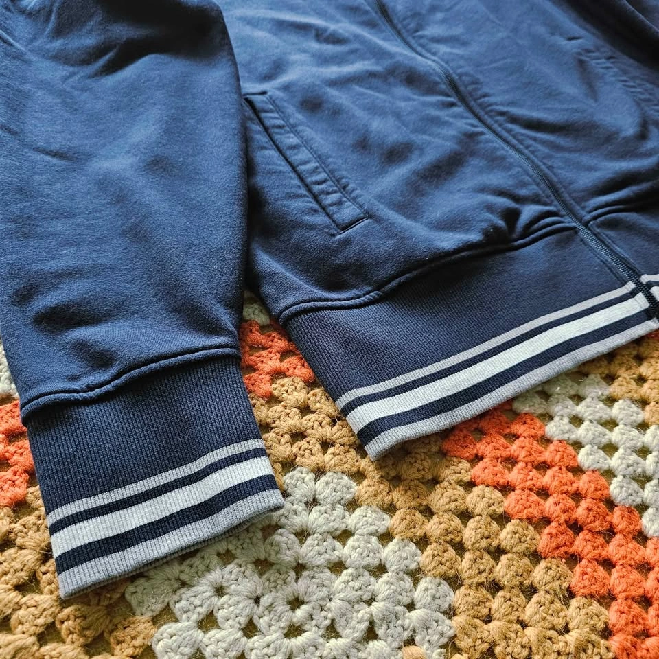 Men's M Michael Kors Navy Varsity Stripe Fleece Bomber Jacket - photo 4