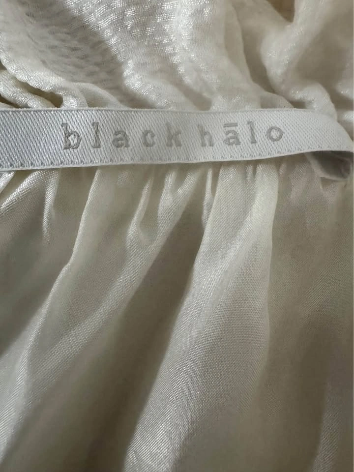 Black Halo Cream Ruffled Mini Dress Size 0 - photo 3