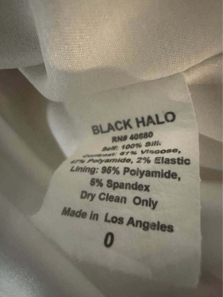 Black Halo Cream Ruffled Mini Dress Size 0 - photo 4