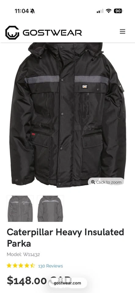 Large Caterpillar Heavy Insulated Parka Winter Jacket - photo 5