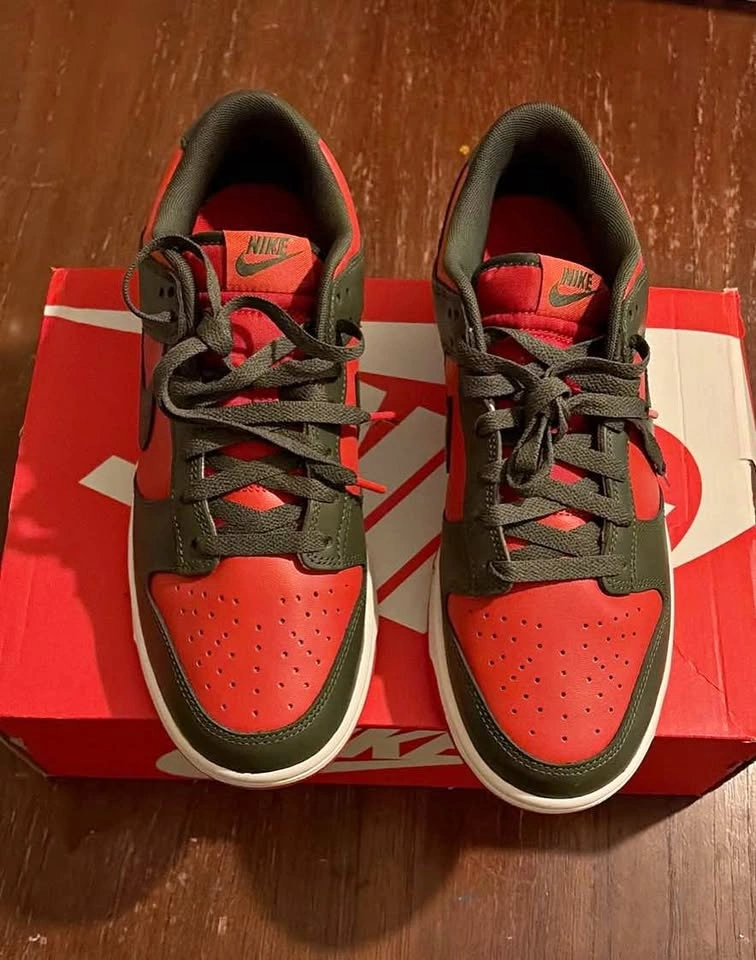 Nike Dunk Low Mystic Red Cargo Khaki 10.5 - Brand New