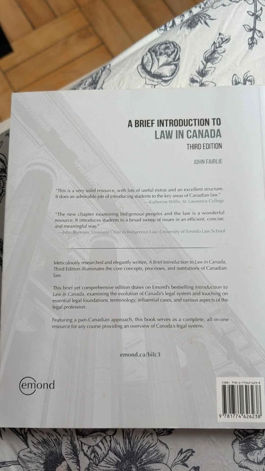 Brief Introduction to Law in Canada (3rd Ed.) - John Fairlie - photo 2