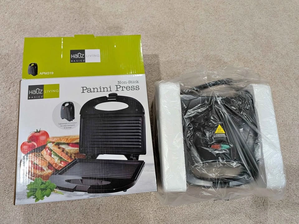 BRAND NEW Hauz Living Panini Press - Non-Stick - Original Box