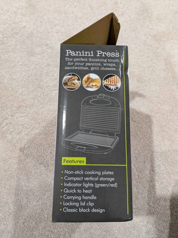 BRAND NEW Hauz Living Panini Press - Non-Stick - Original Box - photo 2