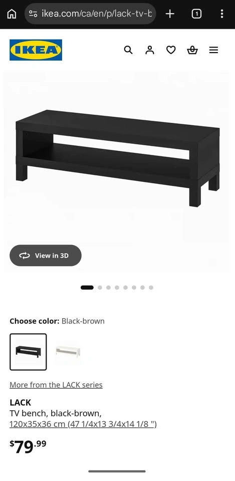 IKEA LACK TV Bench - Black-Brown - Excellent Condition - photo 2