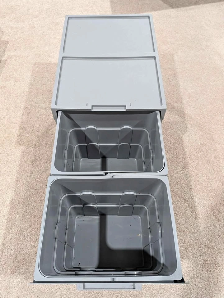 2-Tier Sliding Organizer - Grey - Great for Kitchen/Bathroom