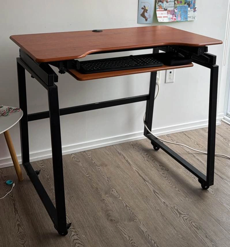 40"W Ergonomic Portable & Adjustable Stand Desk w/ Keyboard Tray