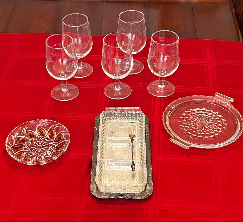 Vintage Crystal Glassware and Wine Glasses