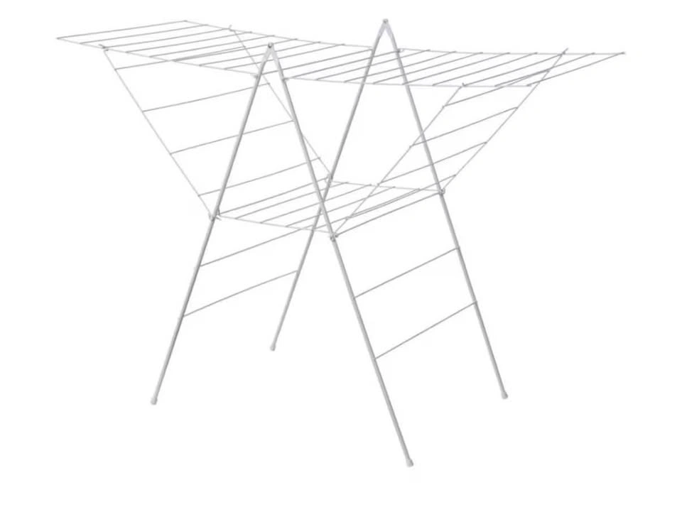 White Metal Gullwing Laundry Drying Rack
