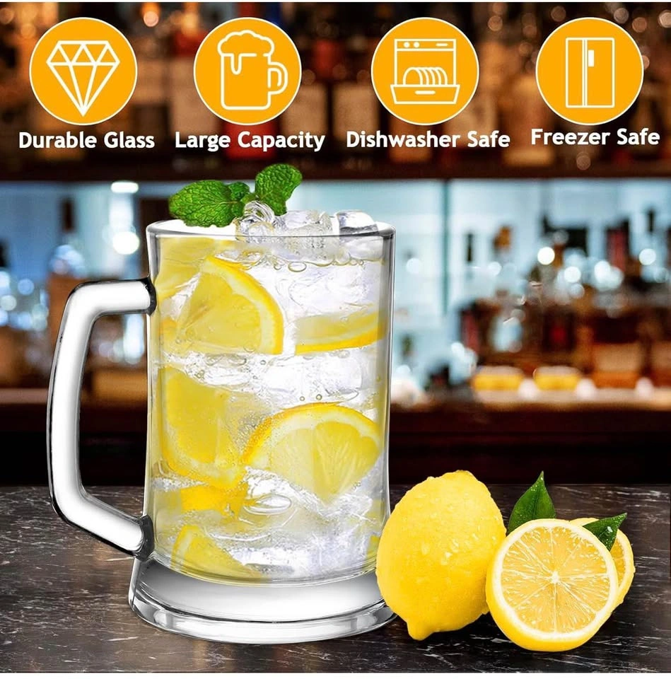 New Beer Mugs Set of 4, 13.5 oz Drinking Glasses - photo 4