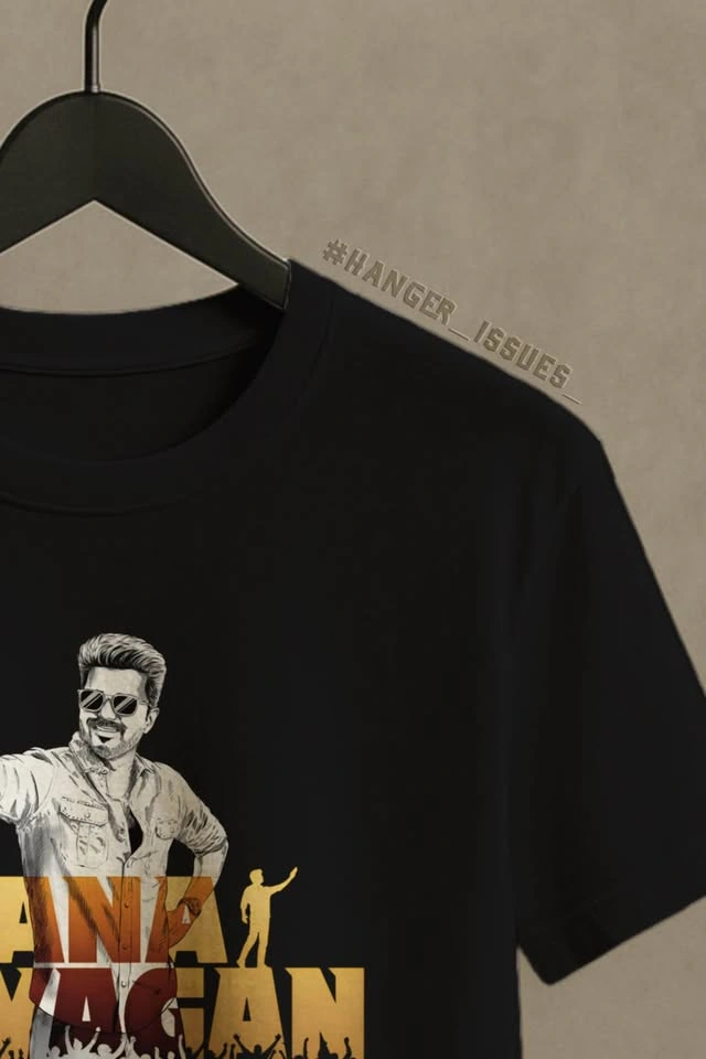 Thalapathy Vijay 'Jana Nayagan' Signature Selfie Black T-Shirt - photo 2