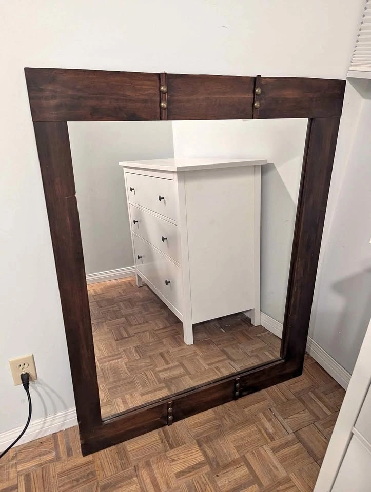 Rustic solid wood mirror