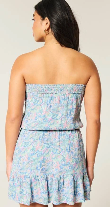 Hollister Strapless Drawstring Blouson Mini Dress - New - photo 3
