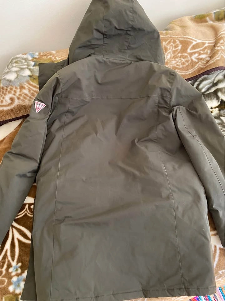 Guess Olive Green Hooded Parka Jacket Size L - photo 3