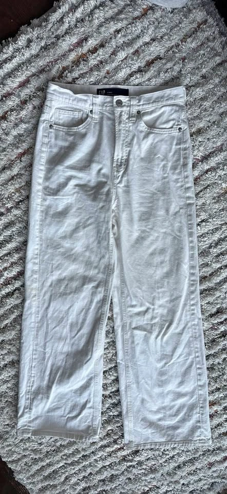 White Wide Leg Jeans - Size 0 - 2