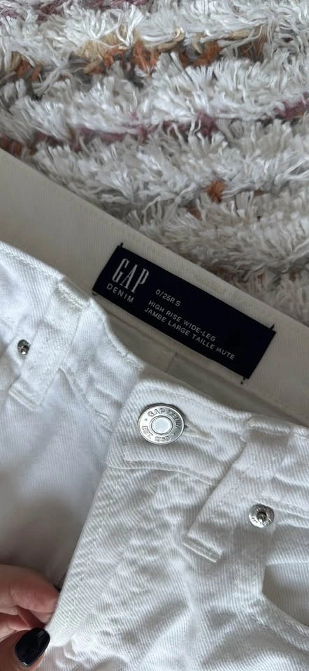 White Wide Leg Jeans - Size 0 - 2 - photo 2