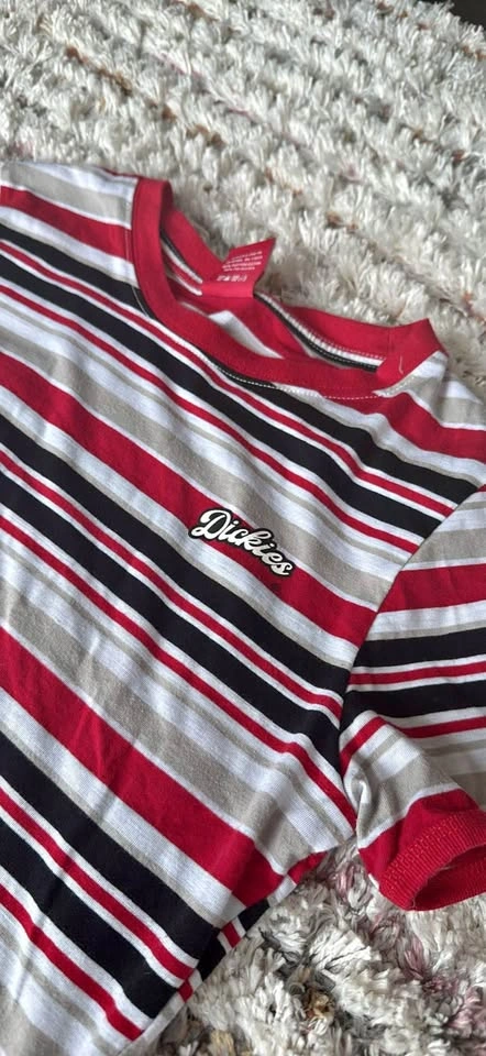 Vintage Dickies Striped T Shirt - Small