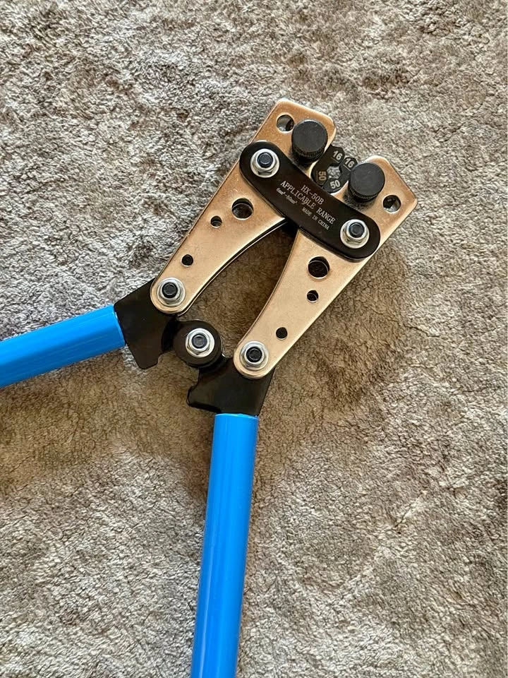 Heavy Duty Lug Crimping Tool (6mm² - 50mm²) with Crimps