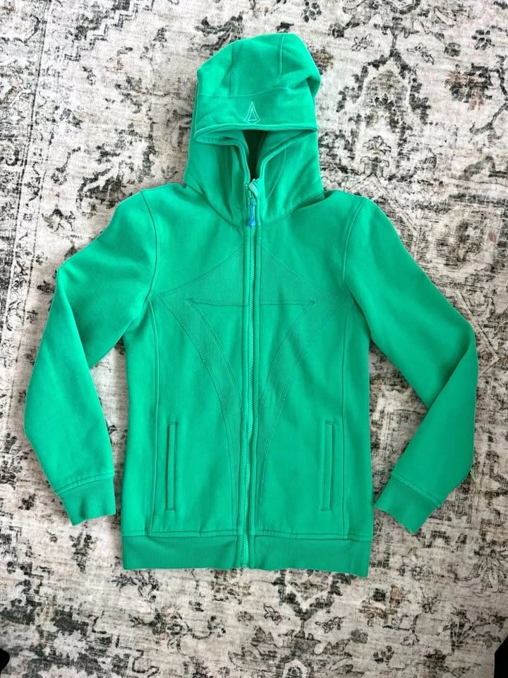 Ivivva Athletica Girls Green Zip Up Hoodie Size 14