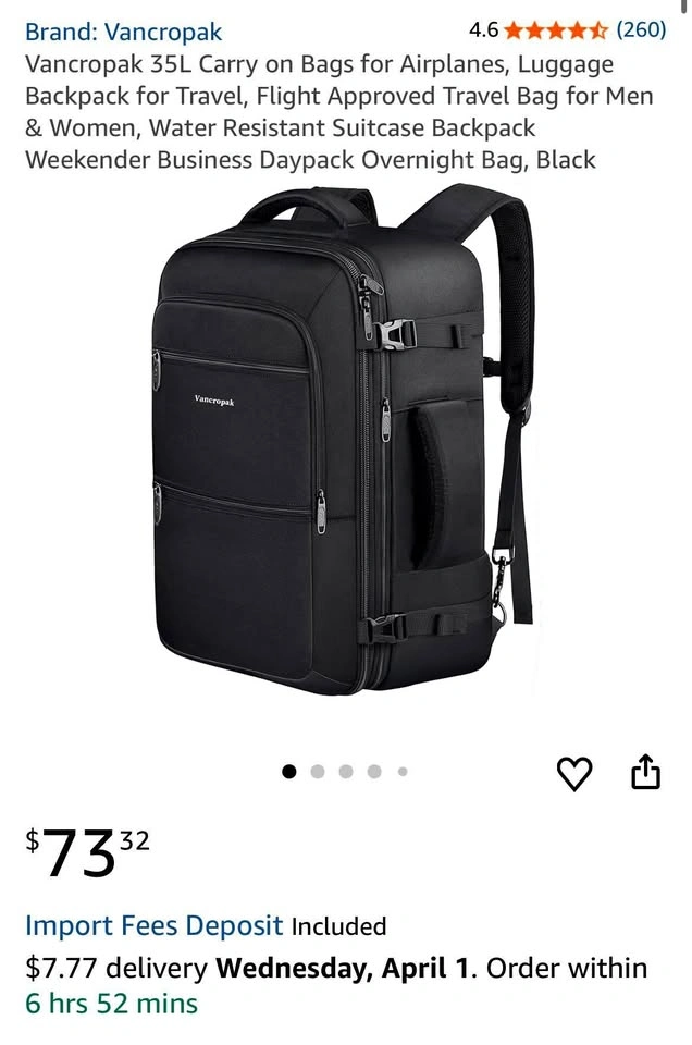 Clamshell Open Travel Backpack