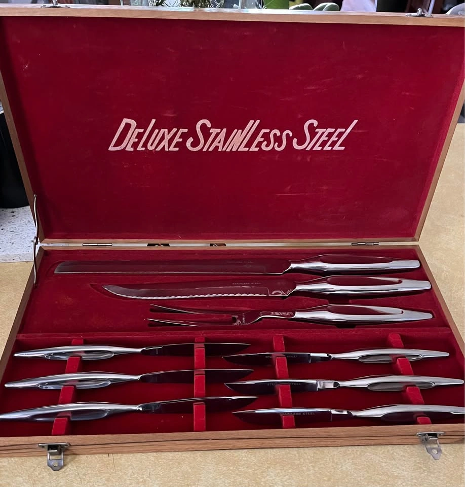Vintage 9 pc Stainless Steel Carving Set - photo 4