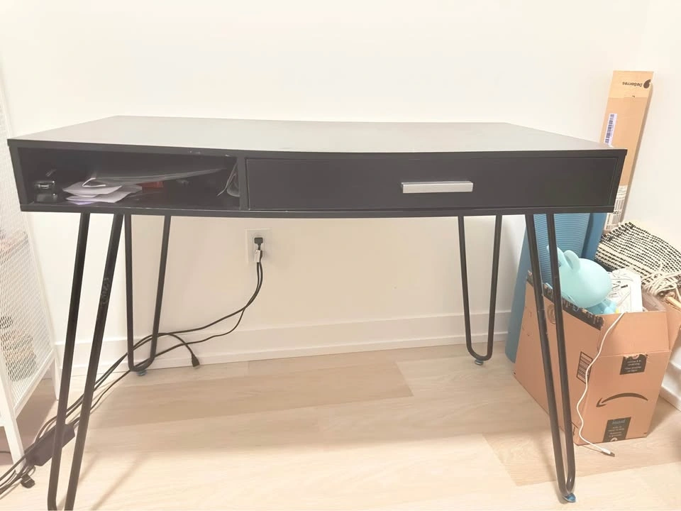 Hairpin Leg Desk with Drawer - photo 2