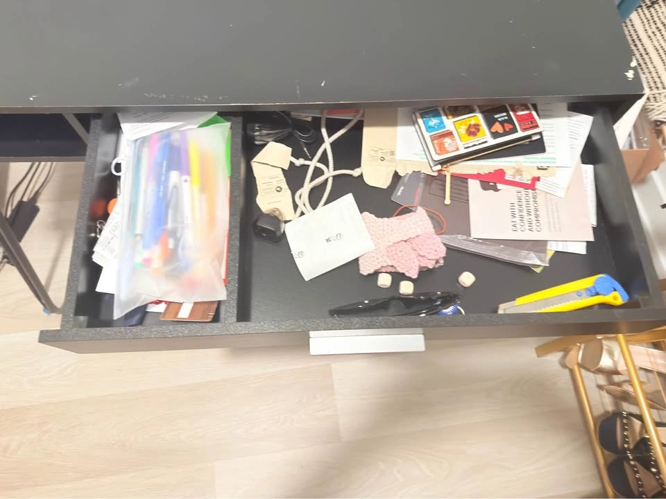 Hairpin Leg Desk with Drawer - photo 3