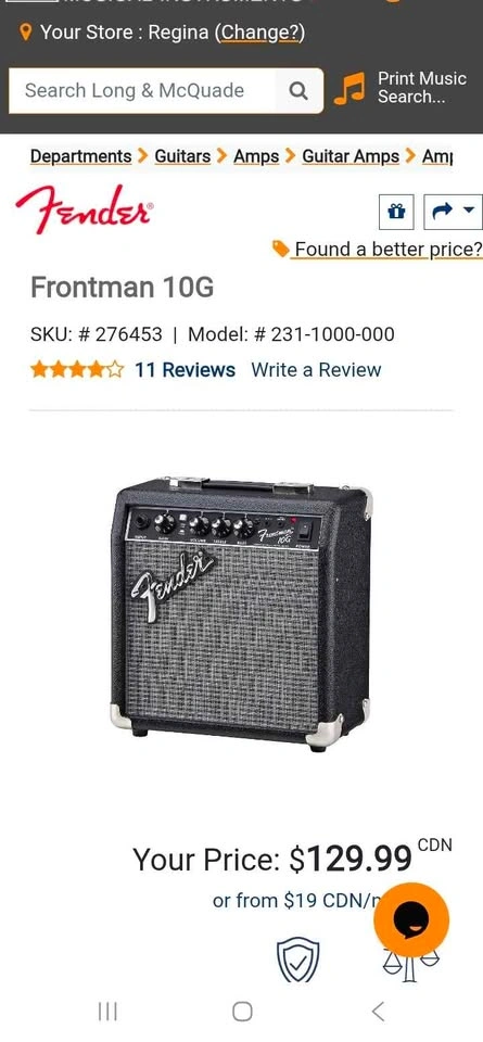 Fender Frontman 10g Guitar Amp - photo 2