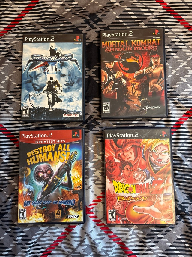 Lot Of 4 PlayStation 2 Games. MK Shaolin Monks, DBZ Budokai,More