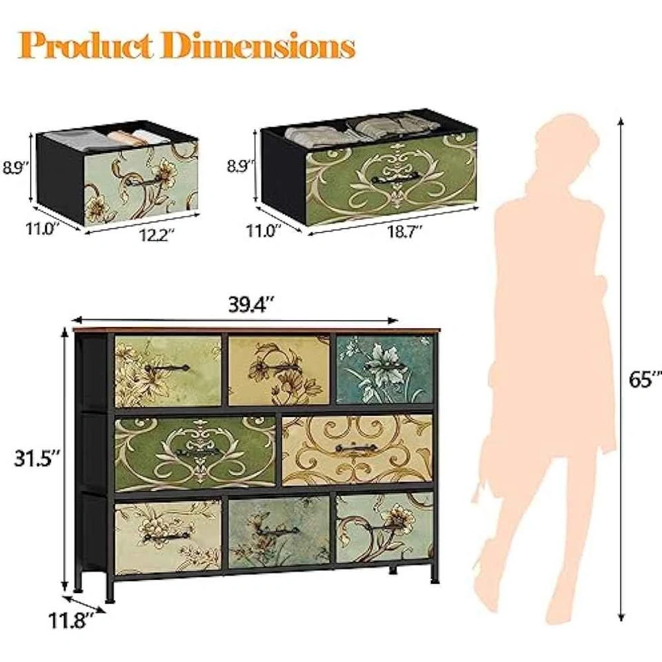 8 Drawer Dresser, Wide Fabric Chest Of Drawers - photo 5