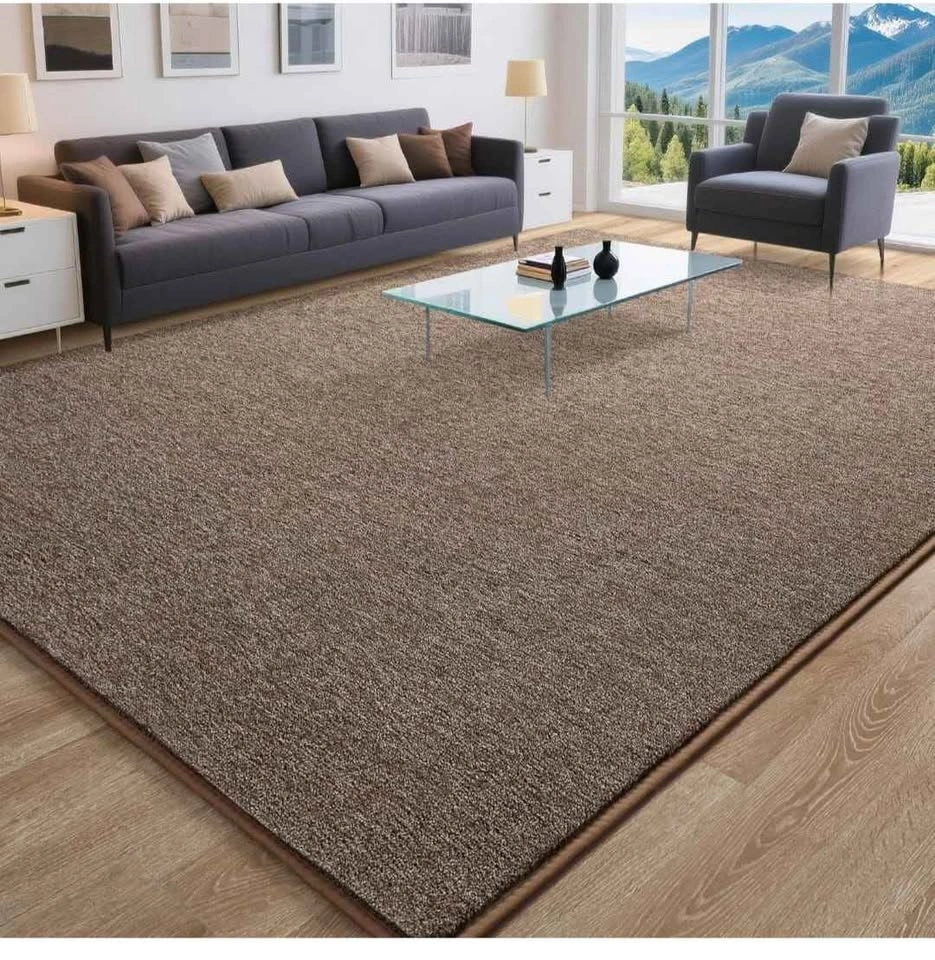 5x7 Brown & White Shag Rug - Washable Memory Foam - photo 5