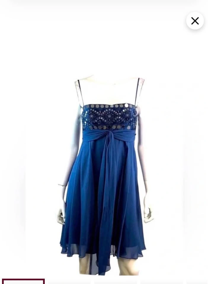 Like New BCBG Max Azaria Mini Dress Size 4 Dark Blue