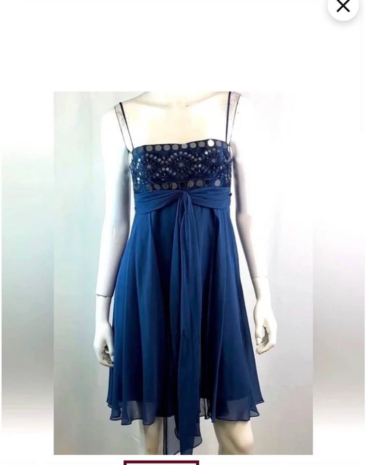Like New BCBG Max Azaria Mini Dress Size 4 Dark Blue - photo 3