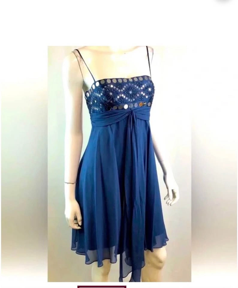 Like New BCBG Max Azaria Mini Dress Size 4 Dark Blue - photo 4