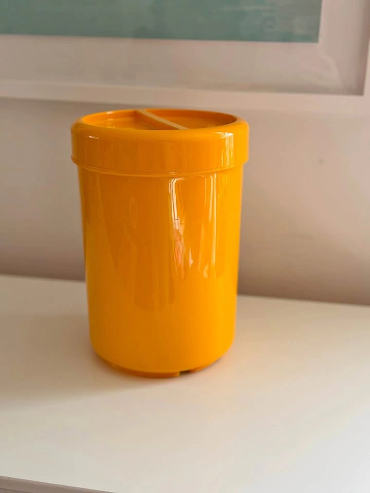 Vintage André Morin 10" Orange Canister / Ice Bucket