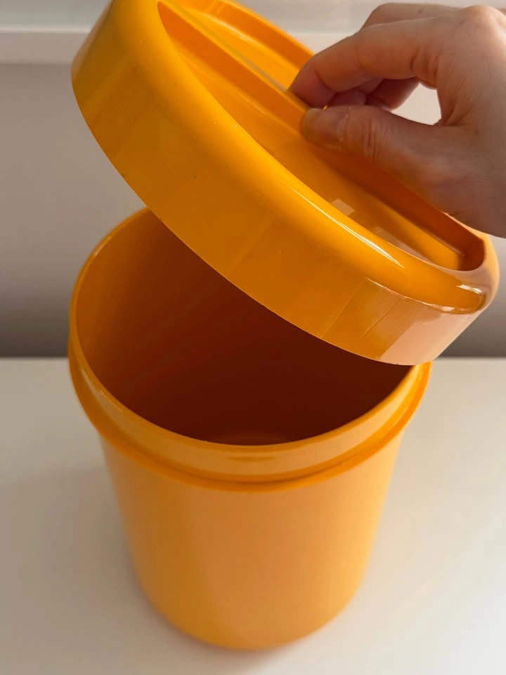 Vintage André Morin 10" Orange Canister / Ice Bucket - photo 3