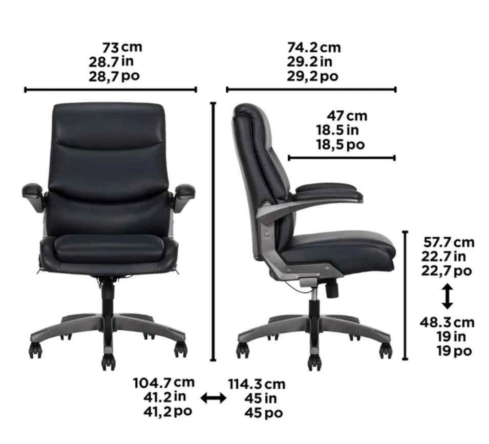 Black Office Chair w/ Flip Up Arms - photo 3