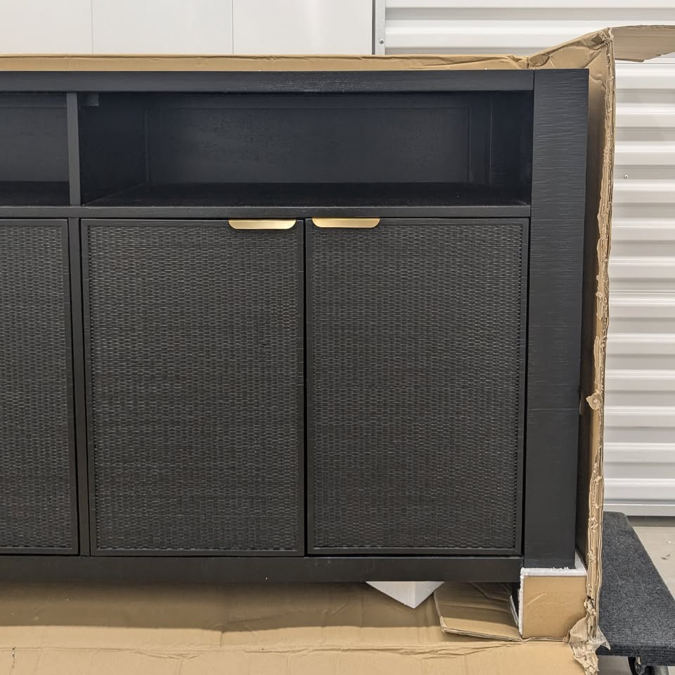Modern Black Sideboard / Media Console with Storage - photo 2