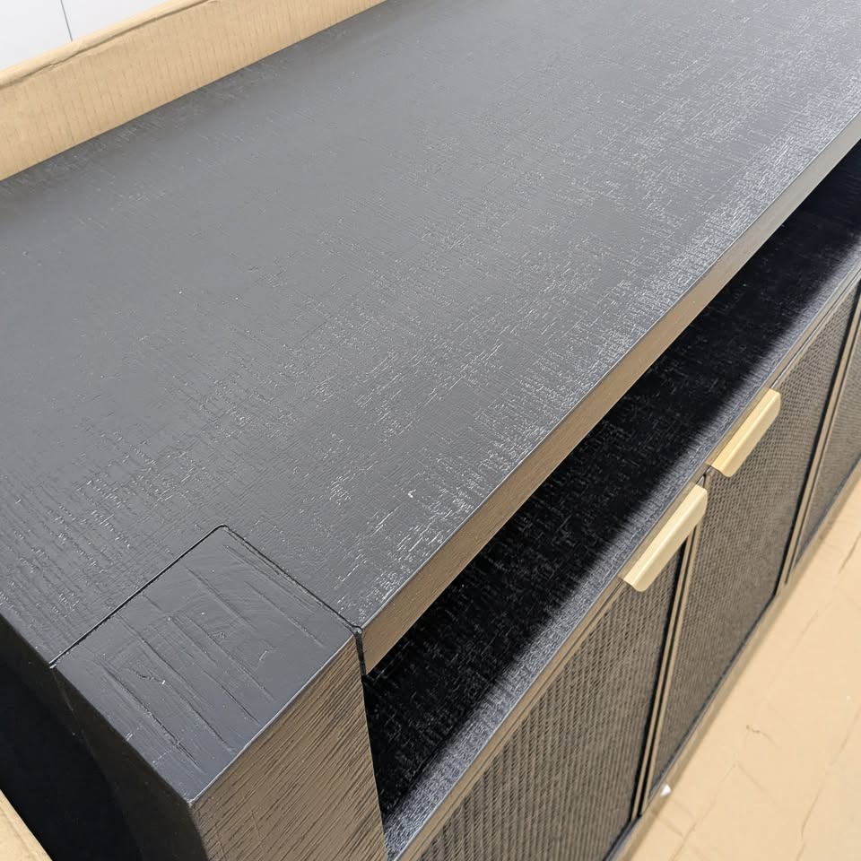 Modern Black Sideboard / Media Console with Storage - photo 4