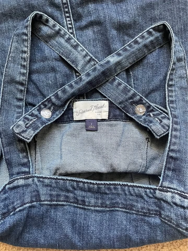 Denim Dress With Pockets and Adjustable Straps - photo 4