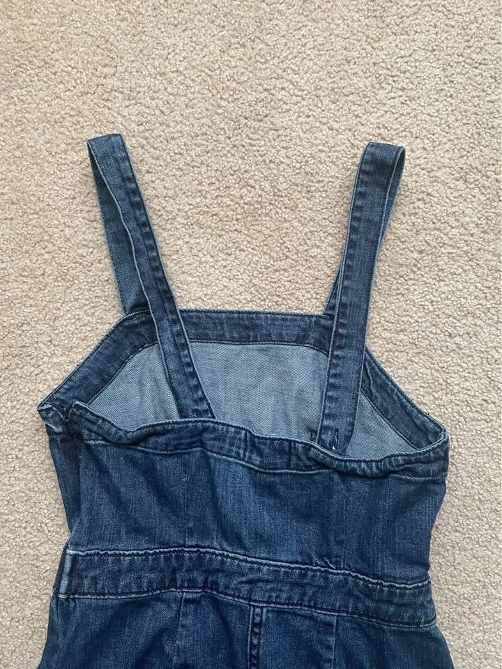 Denim Dress With Pockets and Adjustable Straps - photo 5