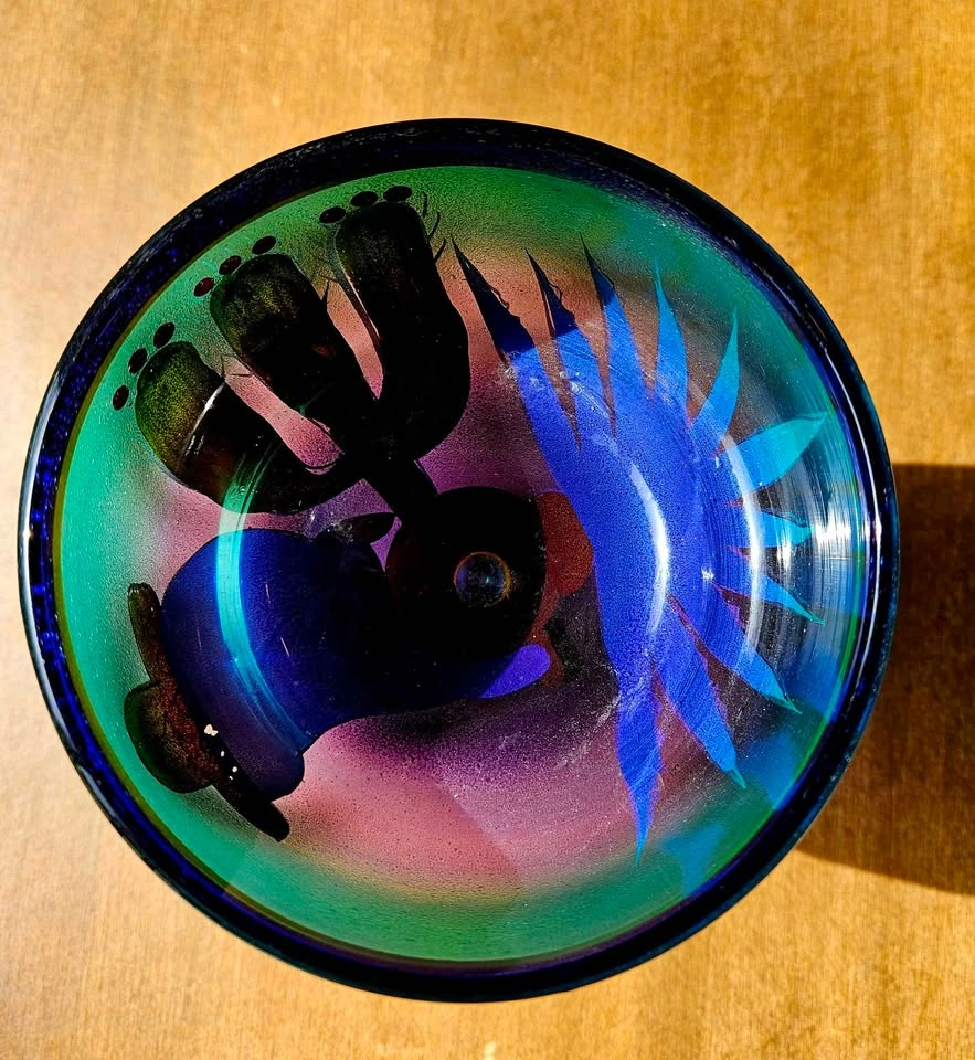 Hand-Painted Cobalt Blue Glass Set - Perfect for Patio - photo 4