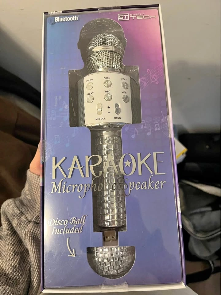 ST Tech Bluetooth Karaoke Mic Speaker with Disco Ball