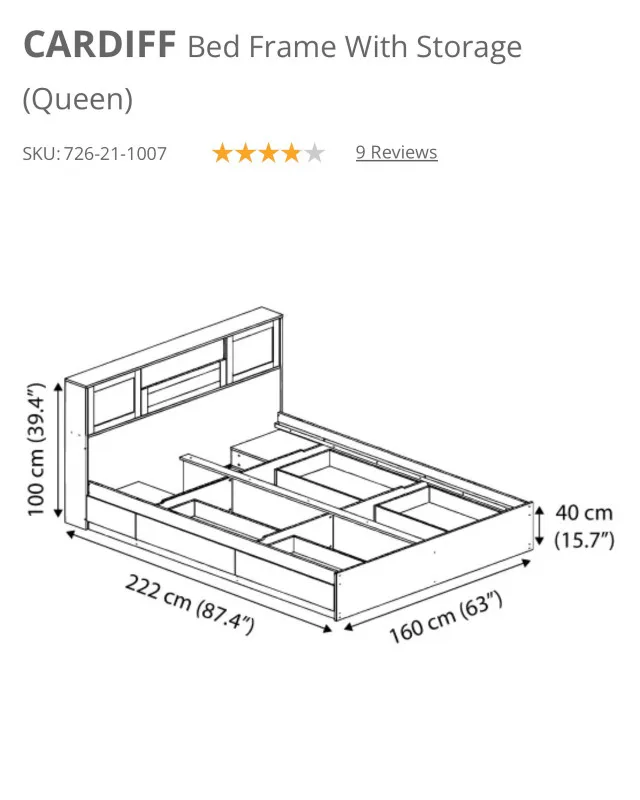 Bed Frame with Drawer Storage & Queen Euro Top Mattress image indicator(7)