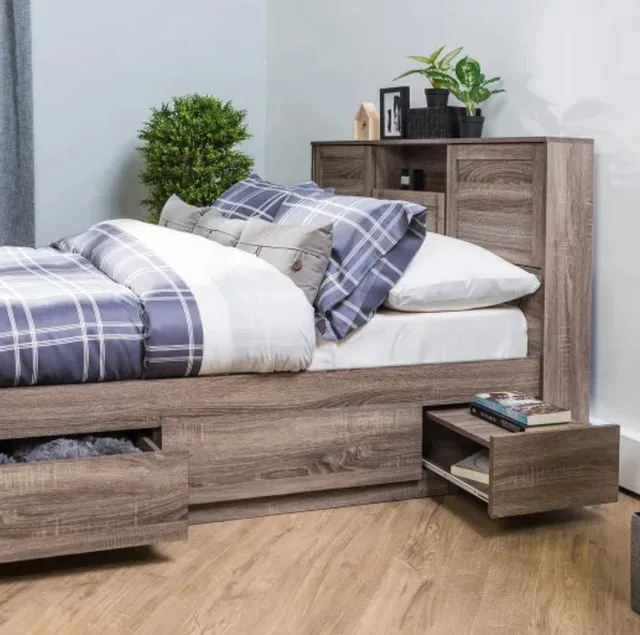 Bed Frame with Drawer Storage & Queen Euro Top Mattress image indicator(8)