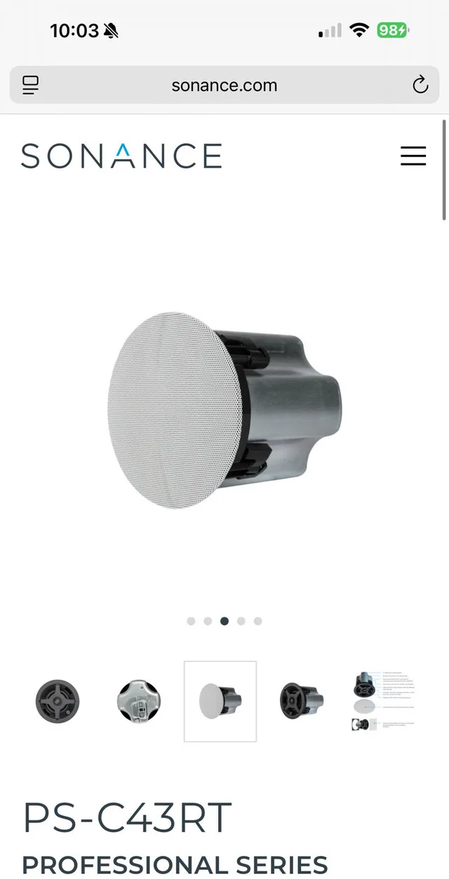 SONANCE 4” in-ceiling speaker - NEW IN BOX thumbnail