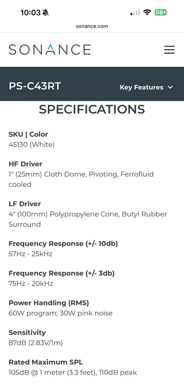 SONANCE 4” in-ceiling speaker - NEW IN BOX image indicator(8)